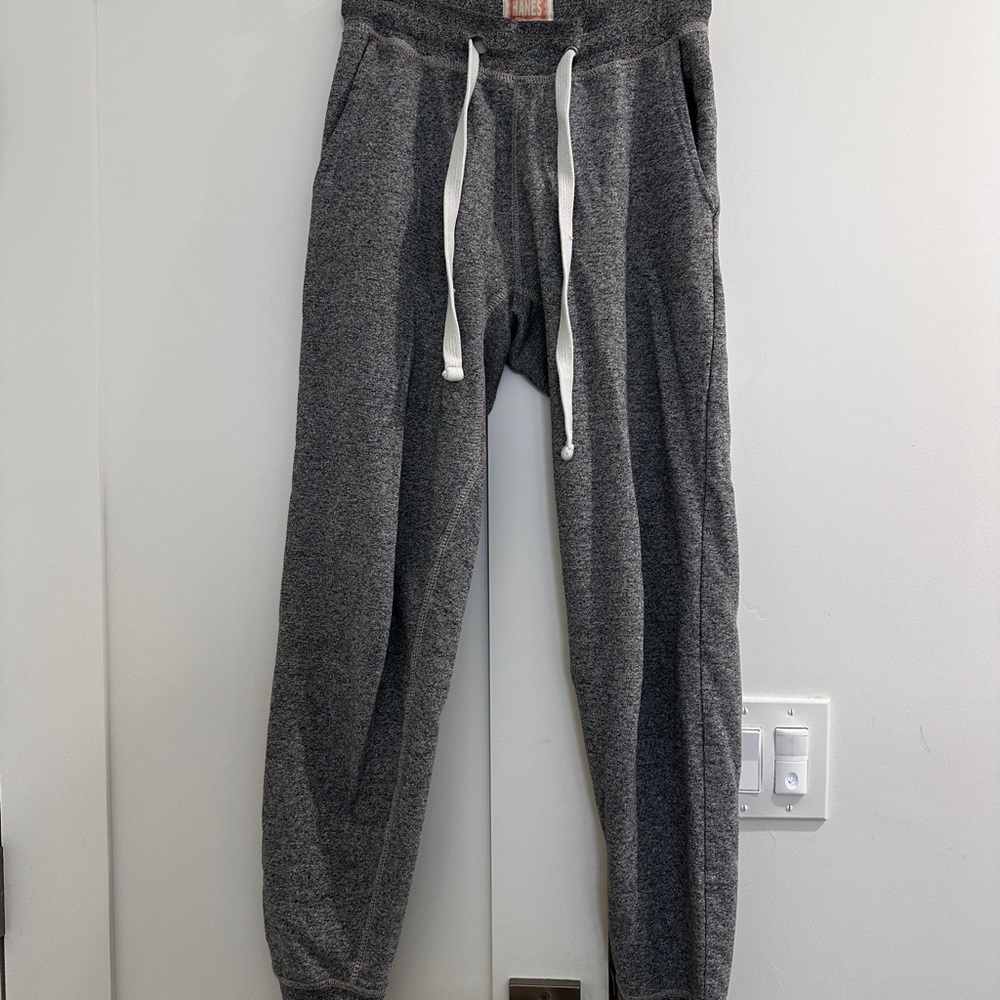 Hanes Gray Track Pants with White Drawstring